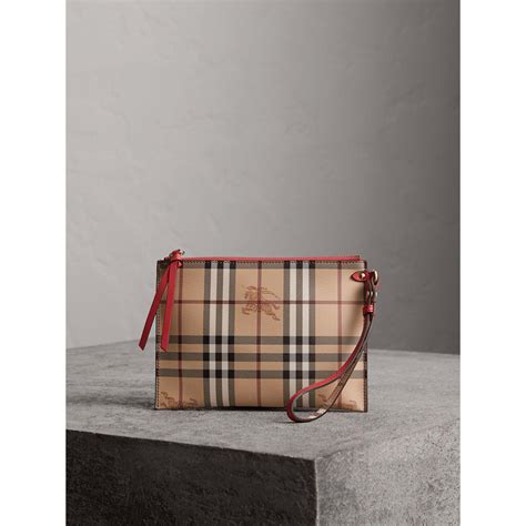 Burberry Haymarket Check and Leather Pouch 